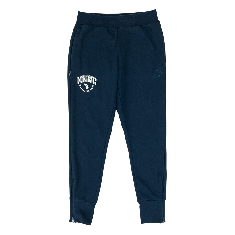 Rudis Jogger Sweatpants Mens Small Navy Blue Wrestling Zip Ankle Training MWWC